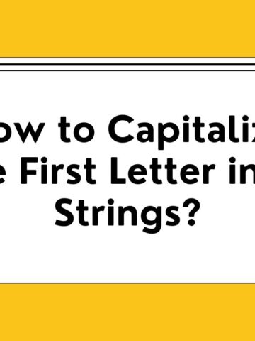 JavaScript Capitalize First Letter in Strings